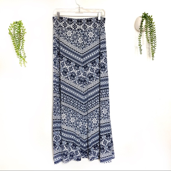 Westport Dresses & Skirts - Boho Tie Dye Blue Print Maxi Shirt